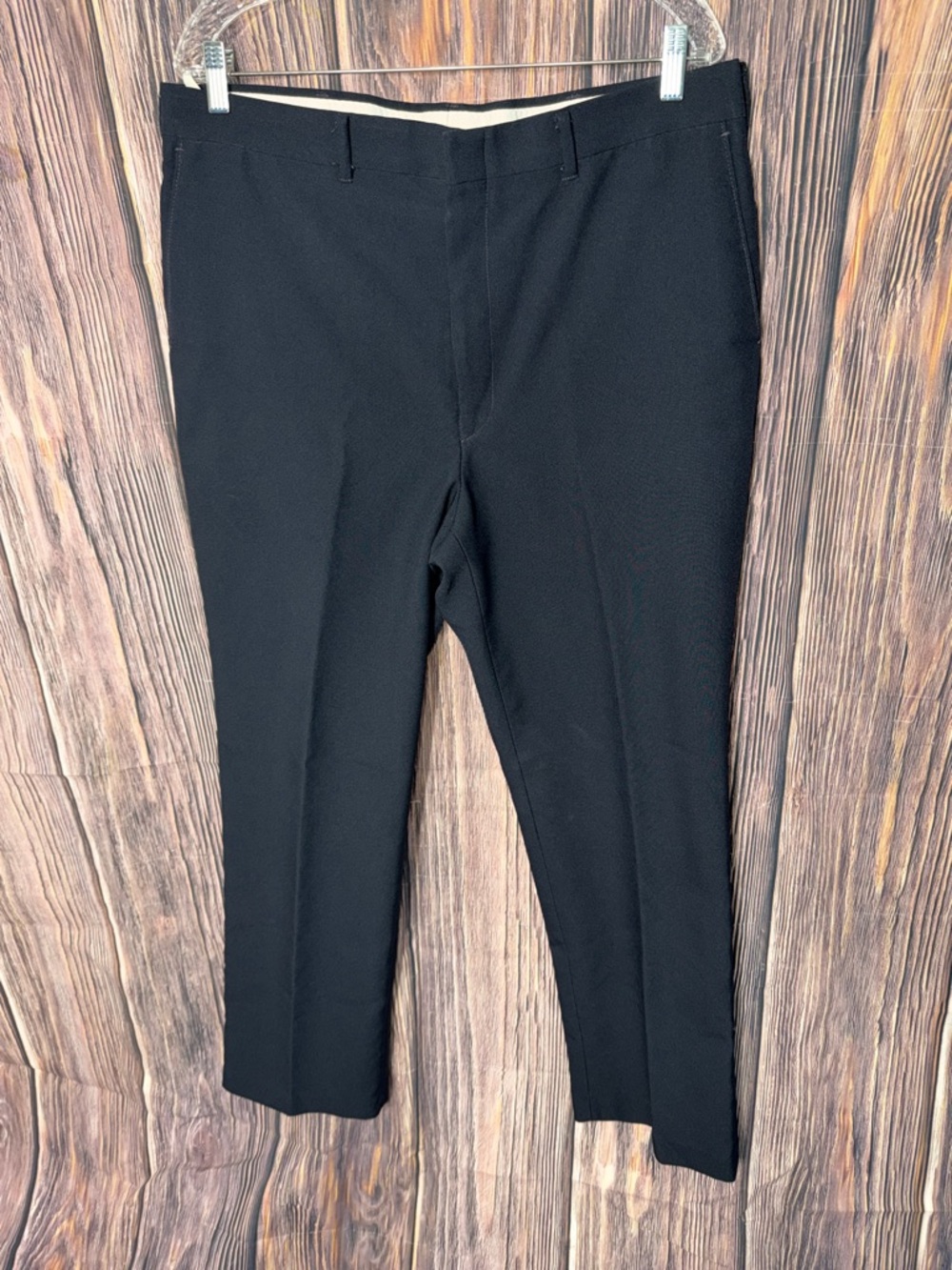 Reed St  James Black Dress Pants Men’s Size 38x30 Flat Front Tailored Slacks